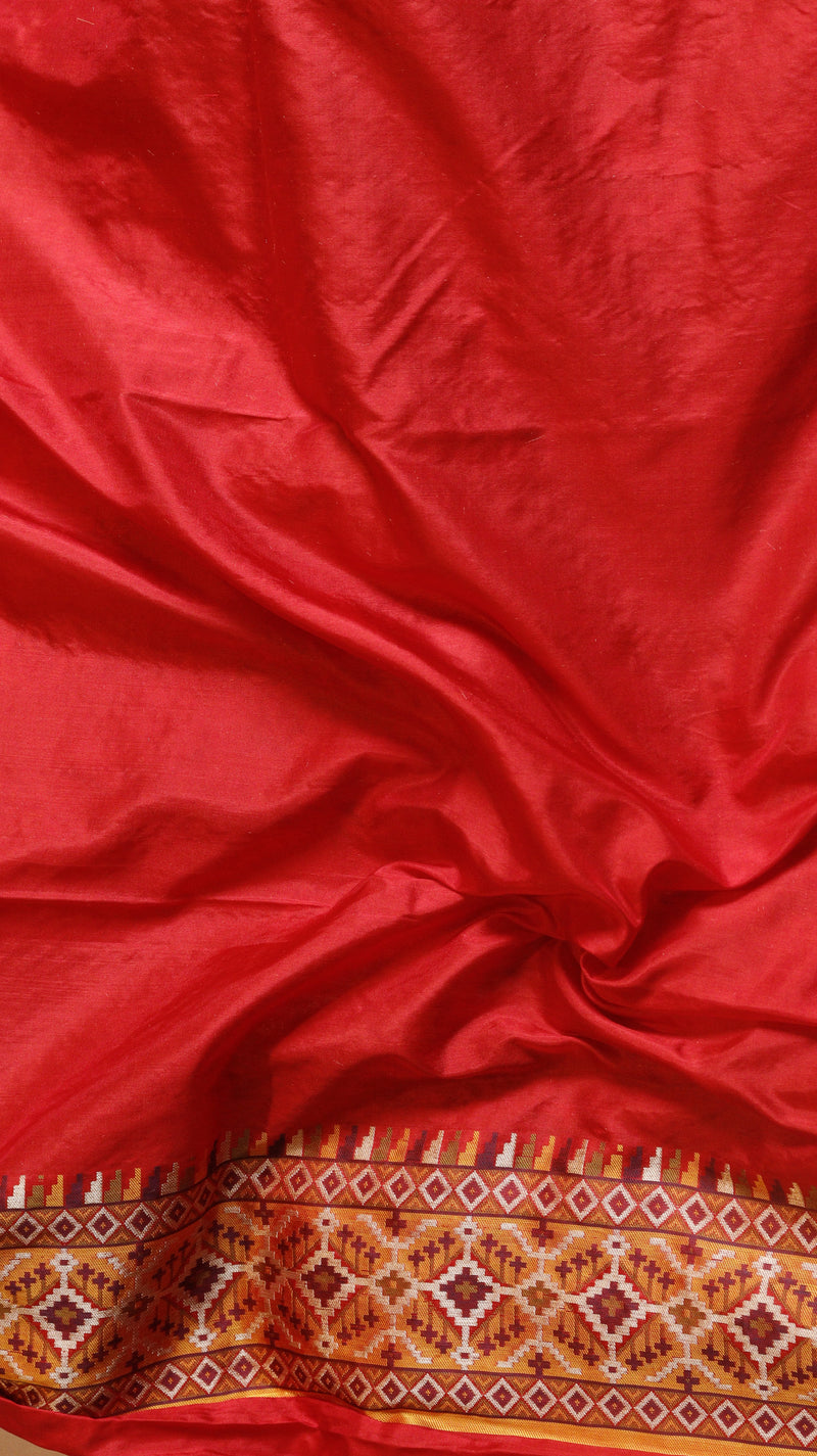 Pre-Order : Shikargah with Patan Patola Pure Katan Silk Saree