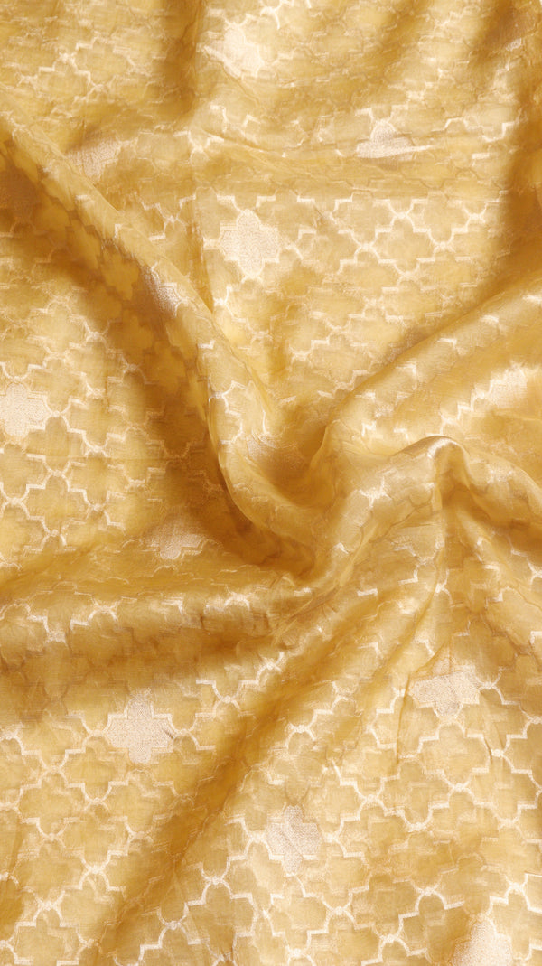 Yellow Kora Silk Handloom Saree with Soft Katan Border