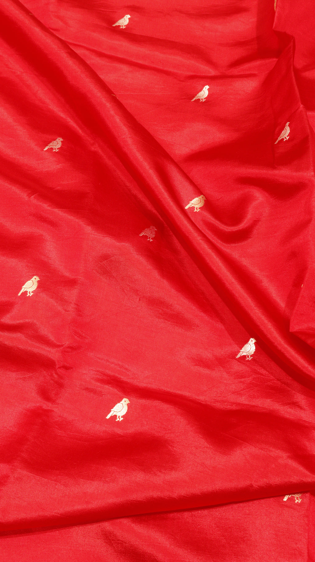 Pre-Order : Red Pure Soft Katan Silk Handloom Saree with Elegant Border