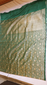 Green Pure Soft Katan Silk Brocade Saree
