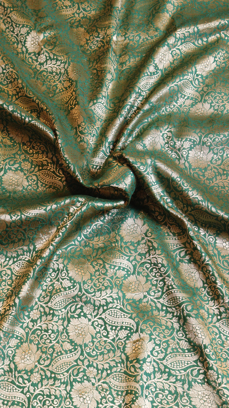 Green Pure Soft Katan Silk Brocade Saree