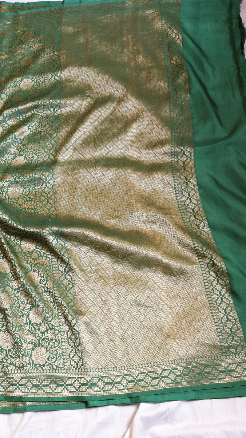 Green Pure Soft Katan Silk Brocade Saree