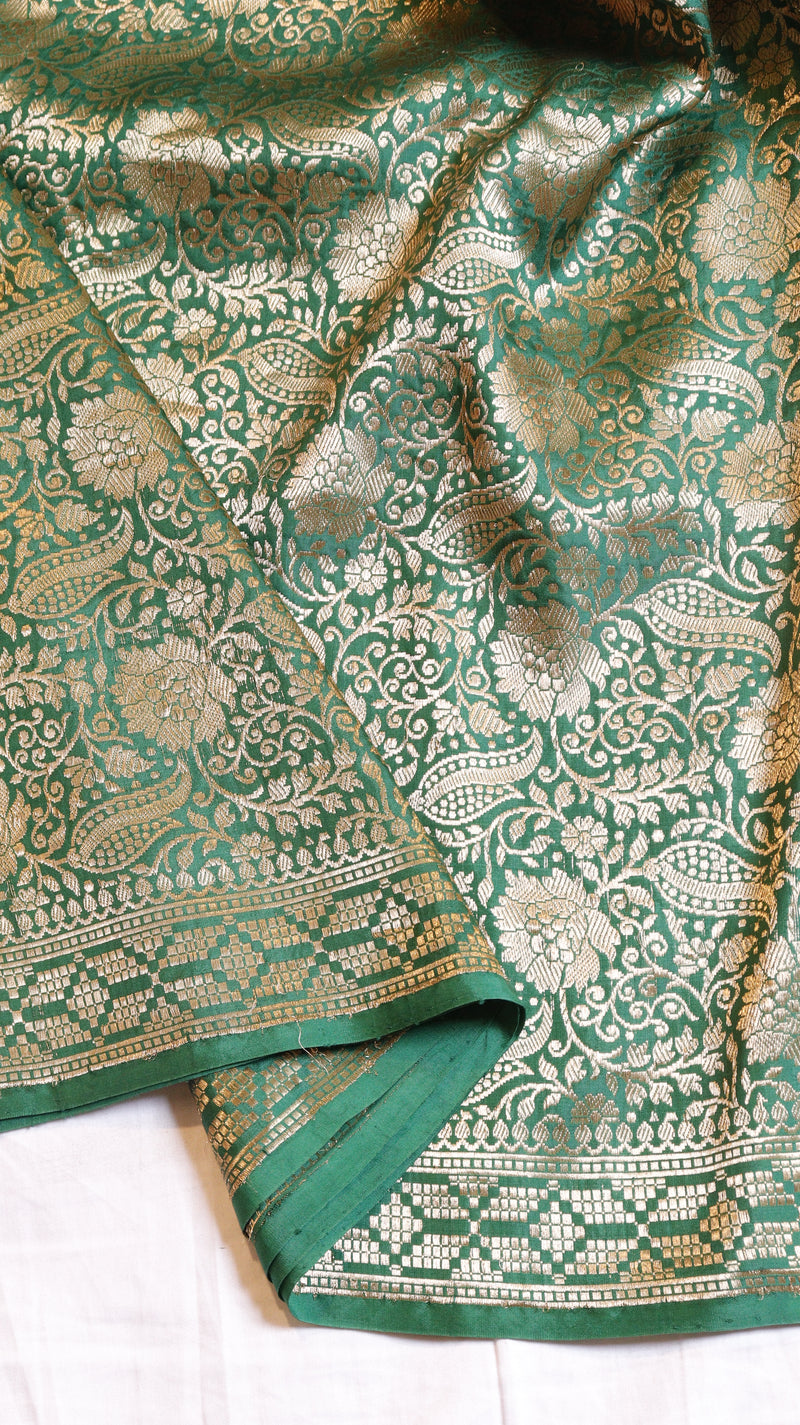 Green Pure Soft Katan Silk Brocade Saree