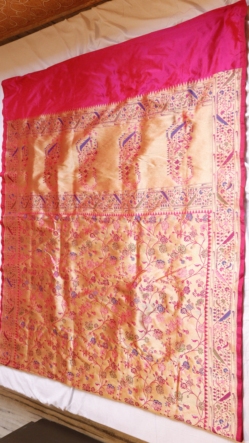 Handloom Pure Katan Silk Gadzameen Saree