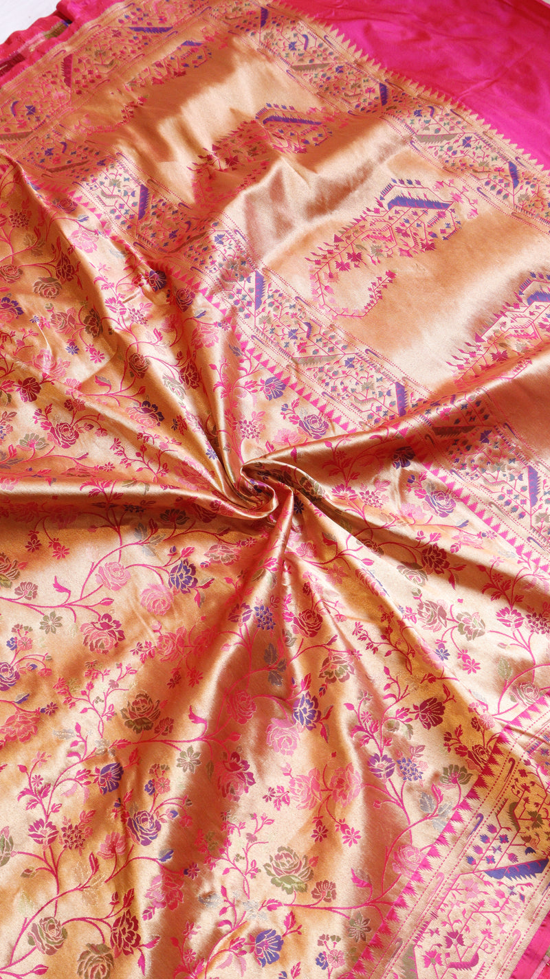 Handloom Pure Katan Silk Gadzameen Saree