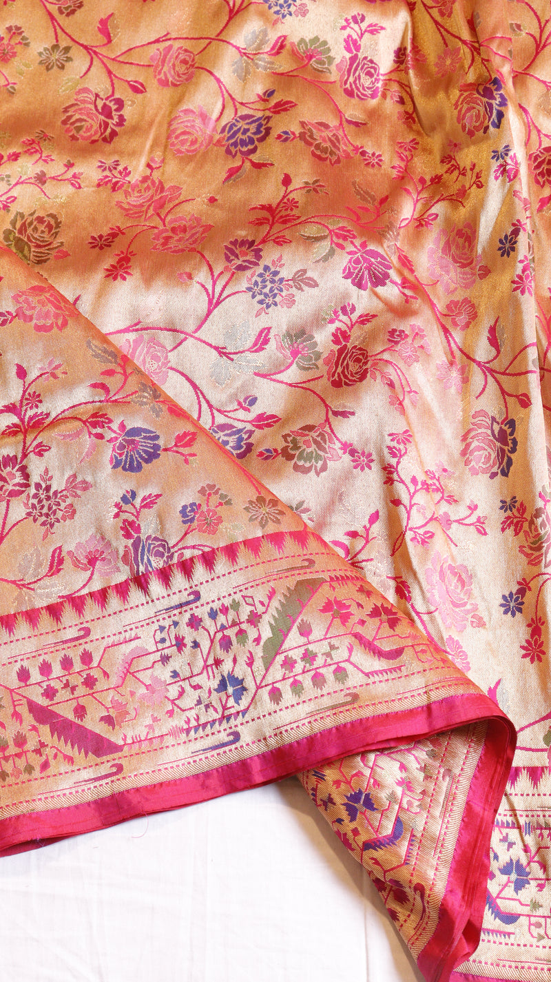 Handloom Pure Katan Silk Gadzameen Saree