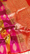 Pre-Order : Rangkaat Pure Katan Silk Handloom Saree with Stripes Blouse
