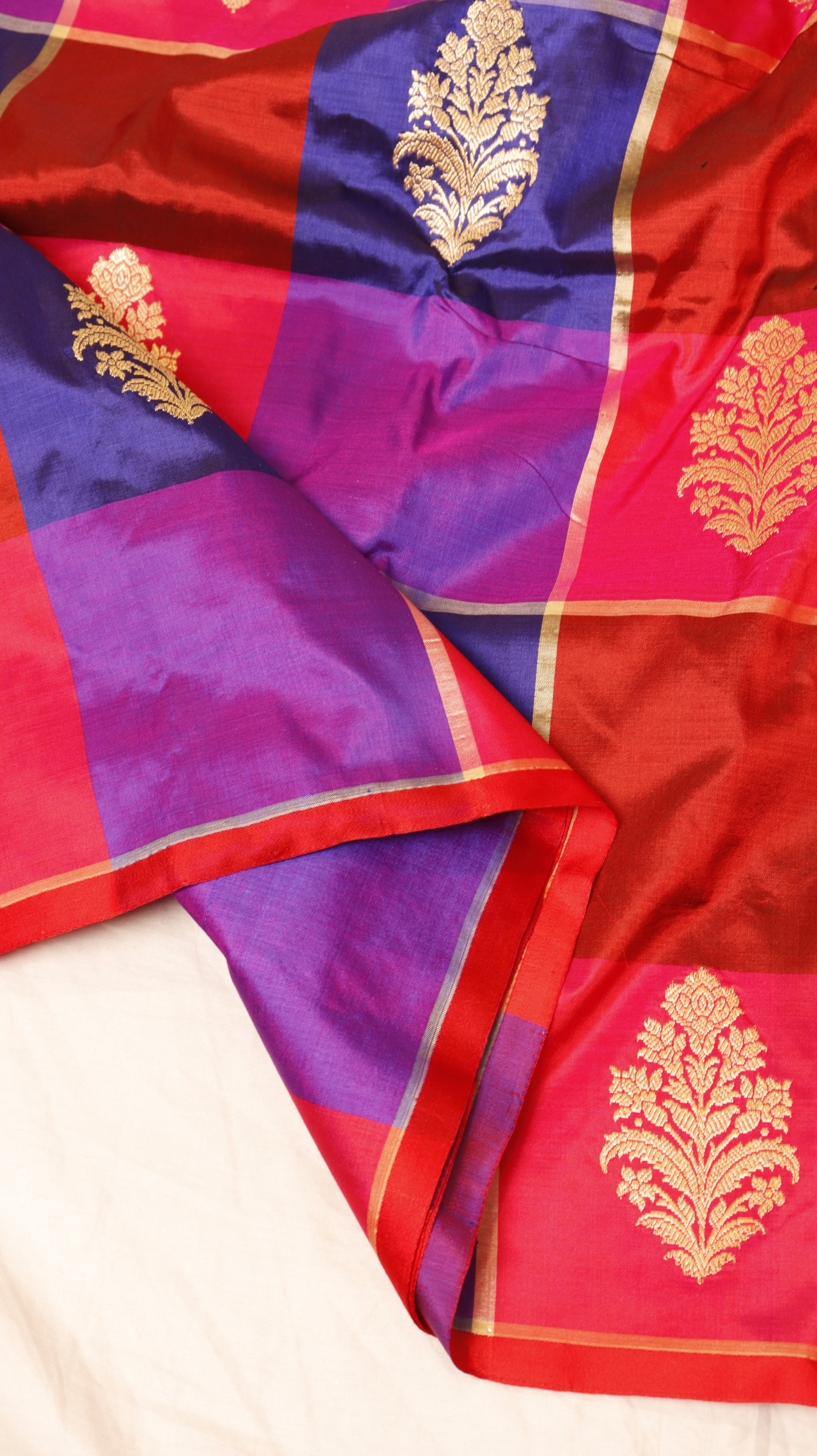 Pre-Order Rangkaat Pure Katan Silk Handloom Saree with Stripes Blouse