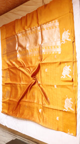 Raw Mango Kadwa Buta Pure Katan Silk Saree