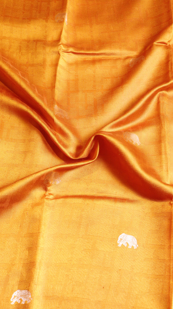 Raw Mango Kadwa Buta Pure Katan Silk Saree