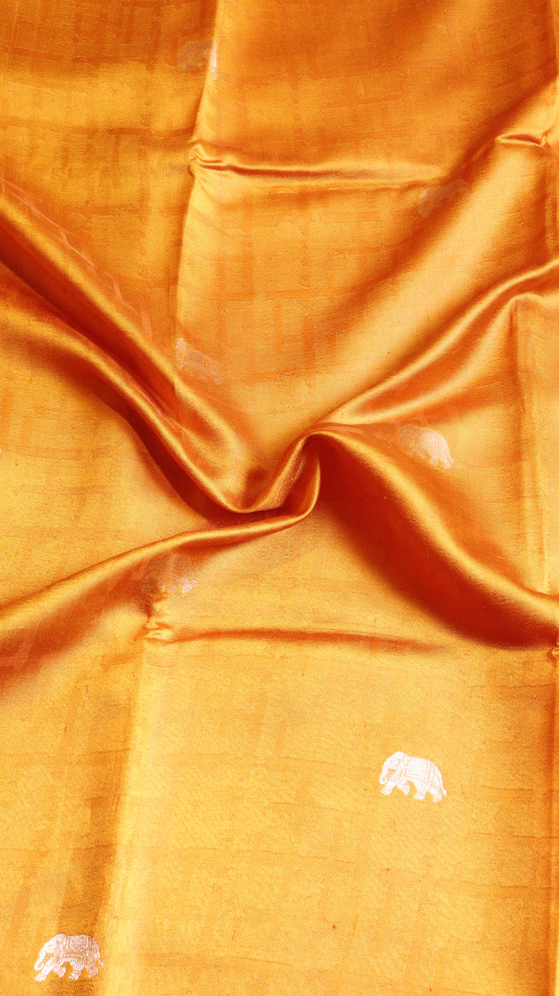 Raw Mango Kadwa Buta Pure Katan Silk Saree