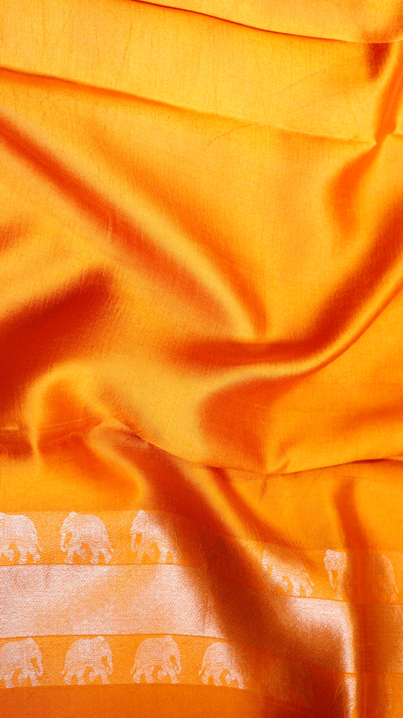 Raw Mango Kadwa Buta Pure Katan Silk Saree