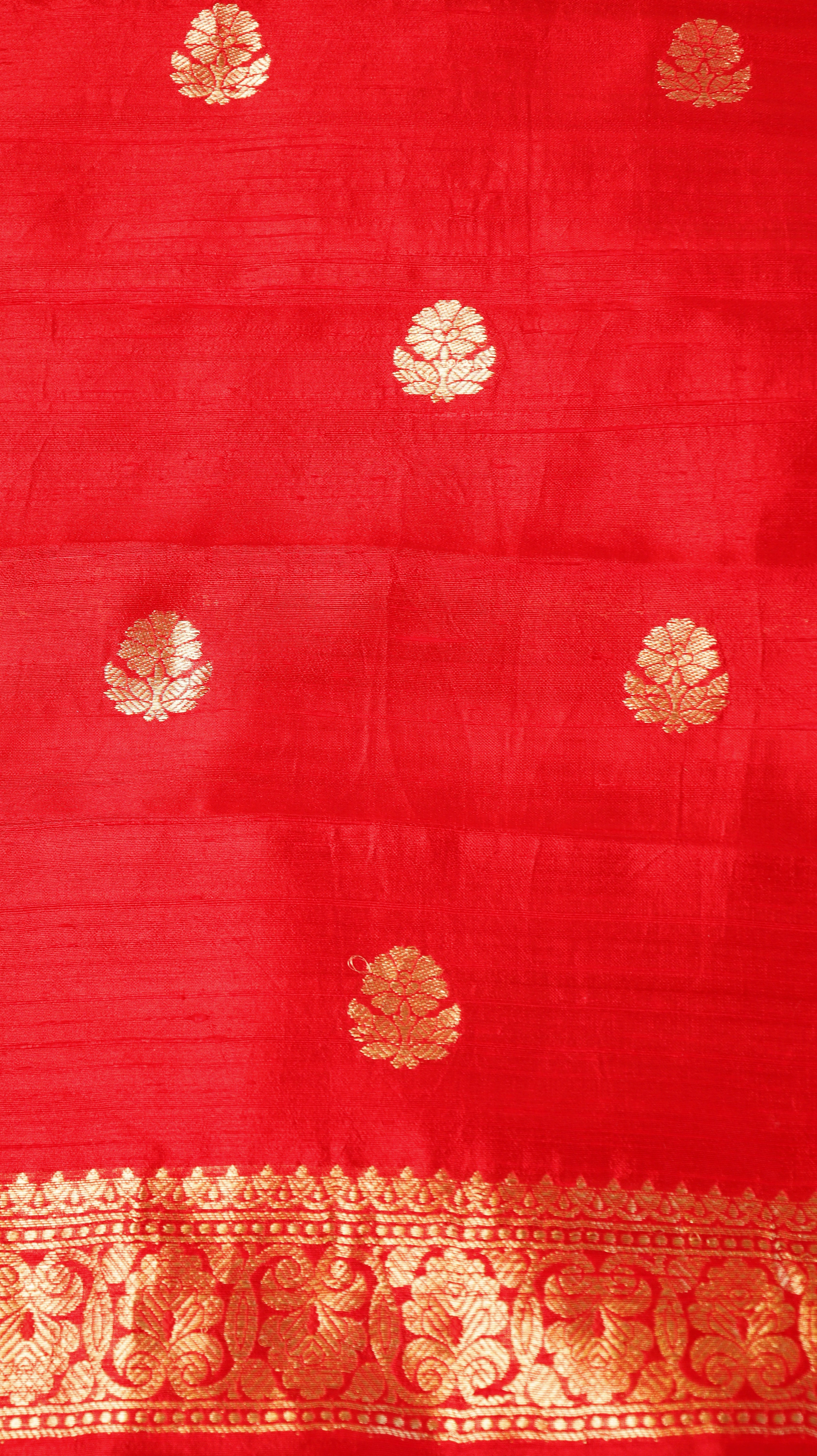 Red Pure Tussar Silk Handloom Suit Set