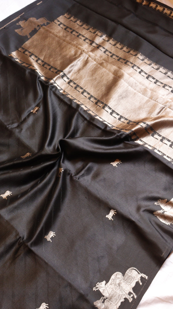 Raw Mango Kadwa Buta Pure Katan Silk Saree