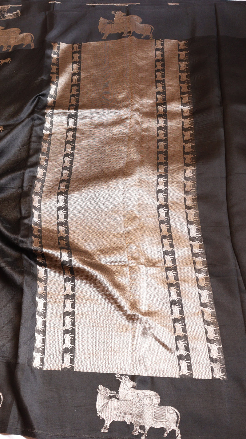 Raw Mango Kadwa Buta Pure Katan Silk Saree