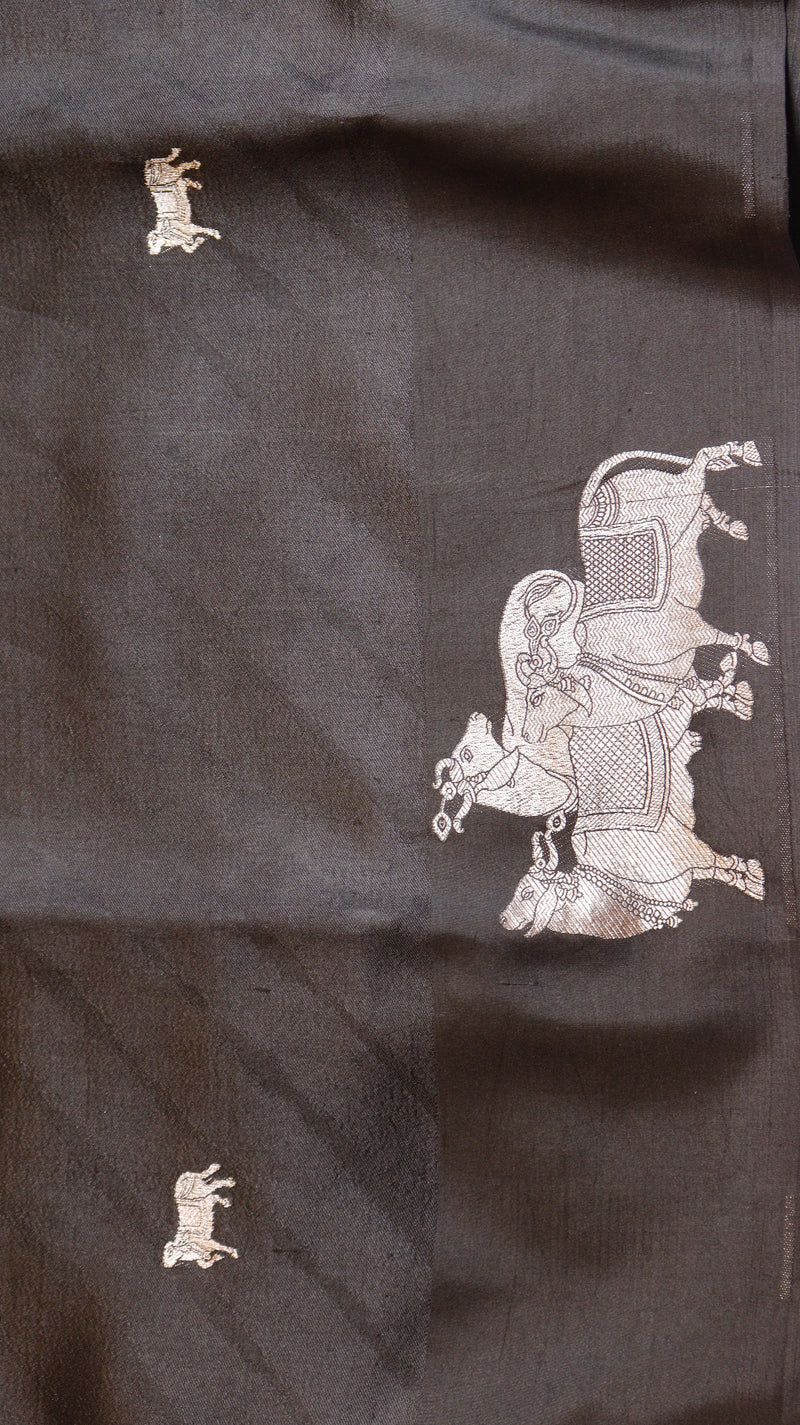 Raw Mango Kadwa Buta Pure Katan Silk Saree