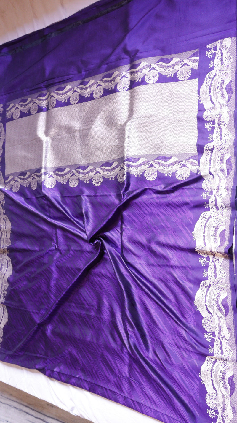Pre-Order : Purple Pure Katan Silk Handloom Saree