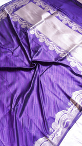 Pre-Order : Purple Pure Katan Silk Handloom Saree