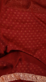 Mauve Pink Pure Khaddi Georgette Handloom Saree with Contrast Blouse