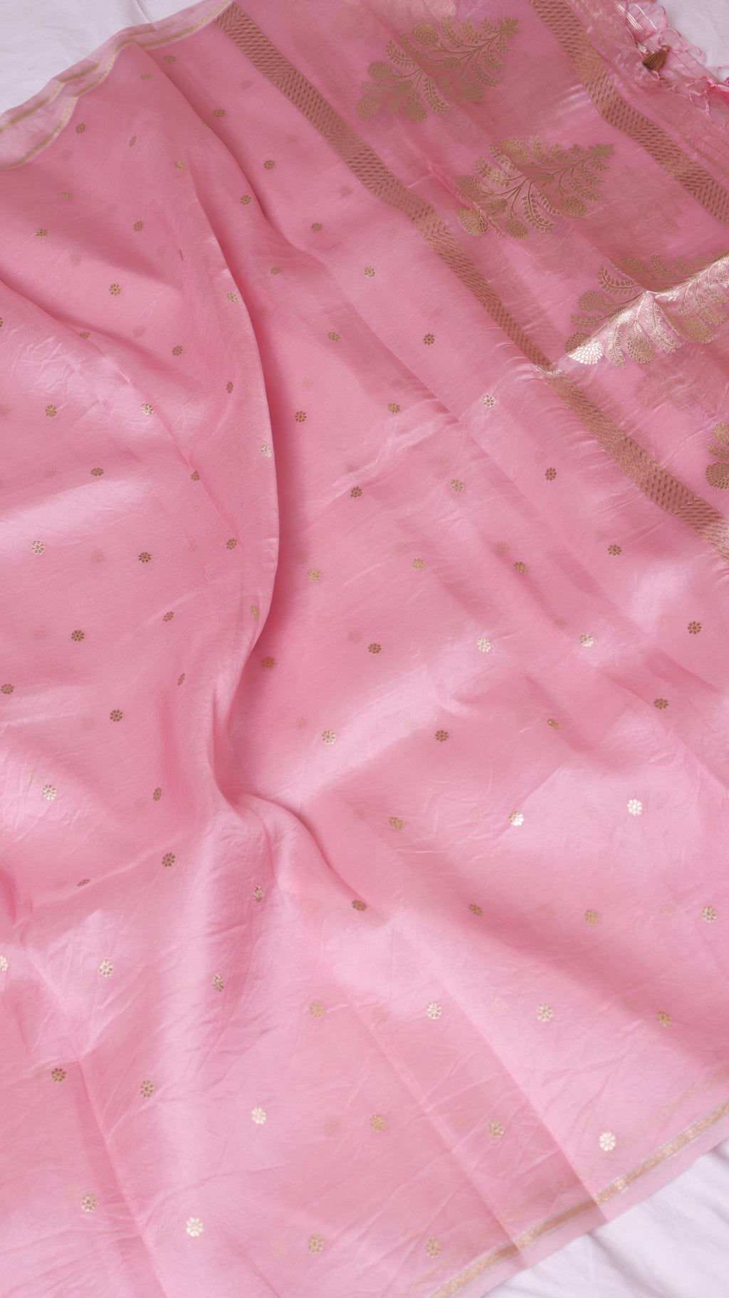 Pre-Order : Mustard Yellow Pure Chanderi Silk Handloom Suit Set with Contrast Dupatta