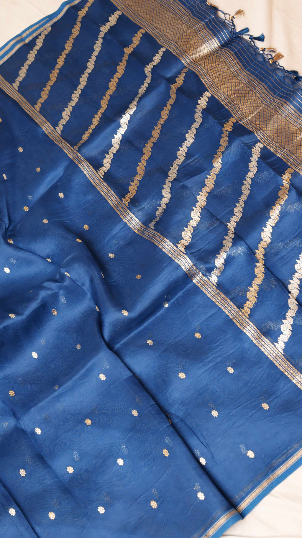 Pre-Order : Soft Purple Pure Chanderi Silk Handloom Suit Set with Contrast Dupatta