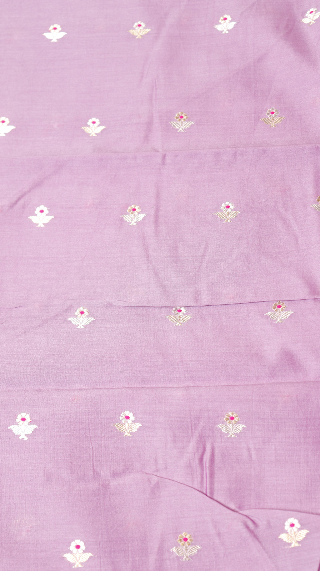 Pre-Order : Soft Purple Pure Chanderi Silk Handloom Suit Set with Contrast Dupatta