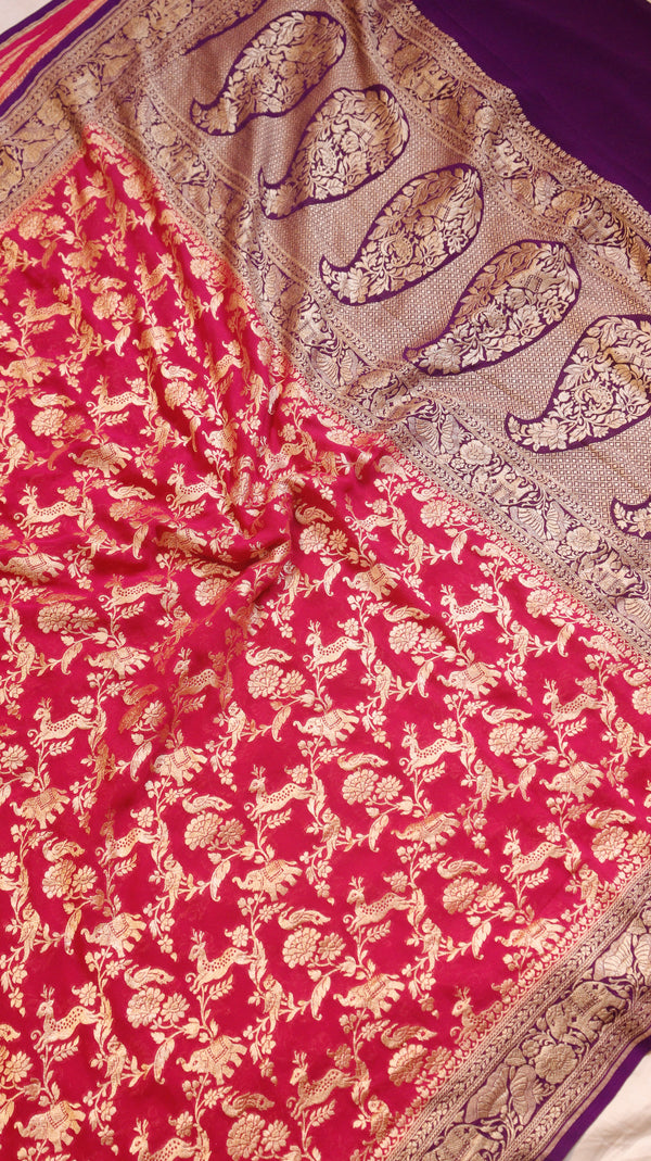 Handloom Pure Khaddi Georgette Saree