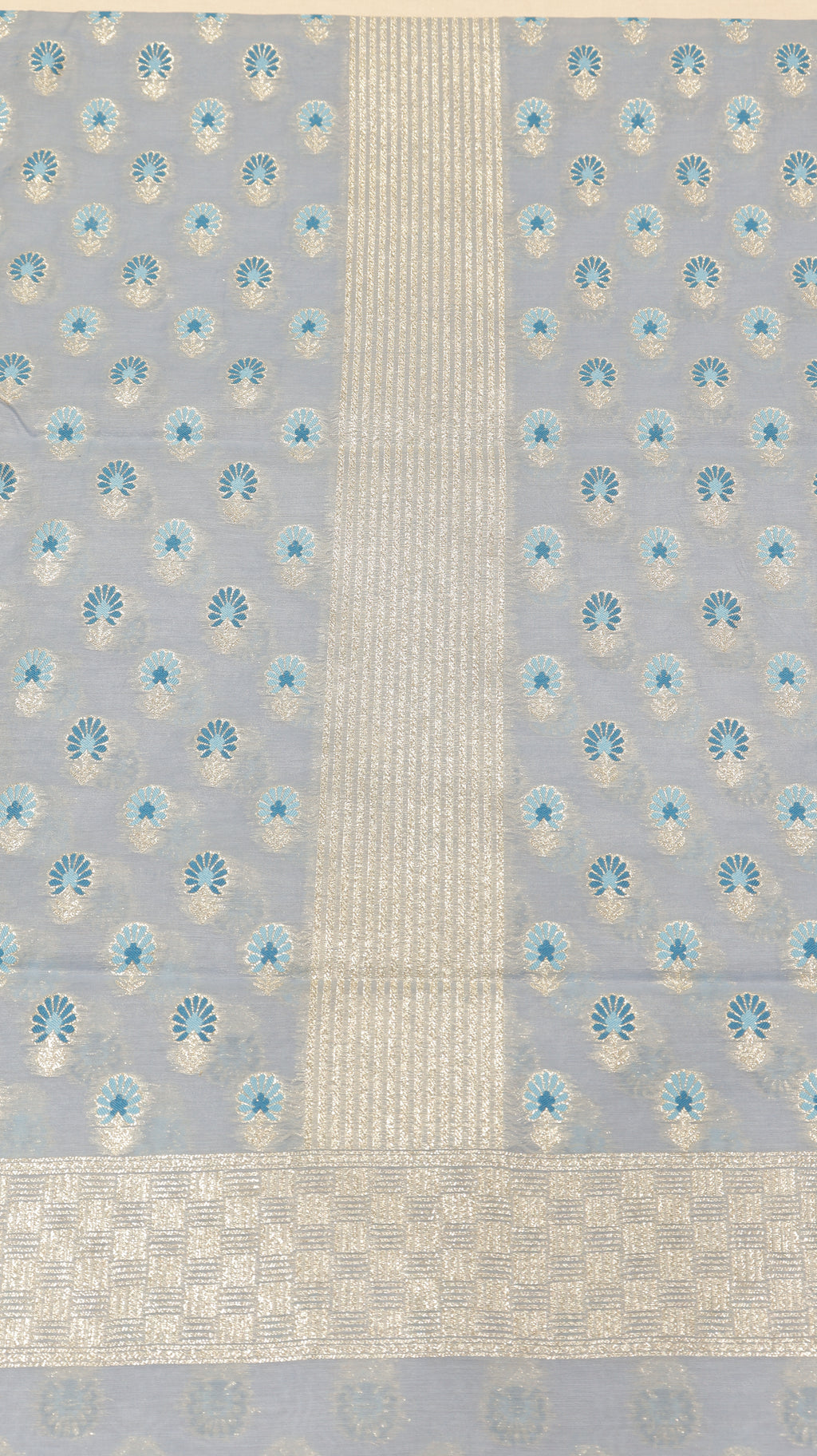Pre-Order : Soft Blue Cotton Chanderi Suit Set