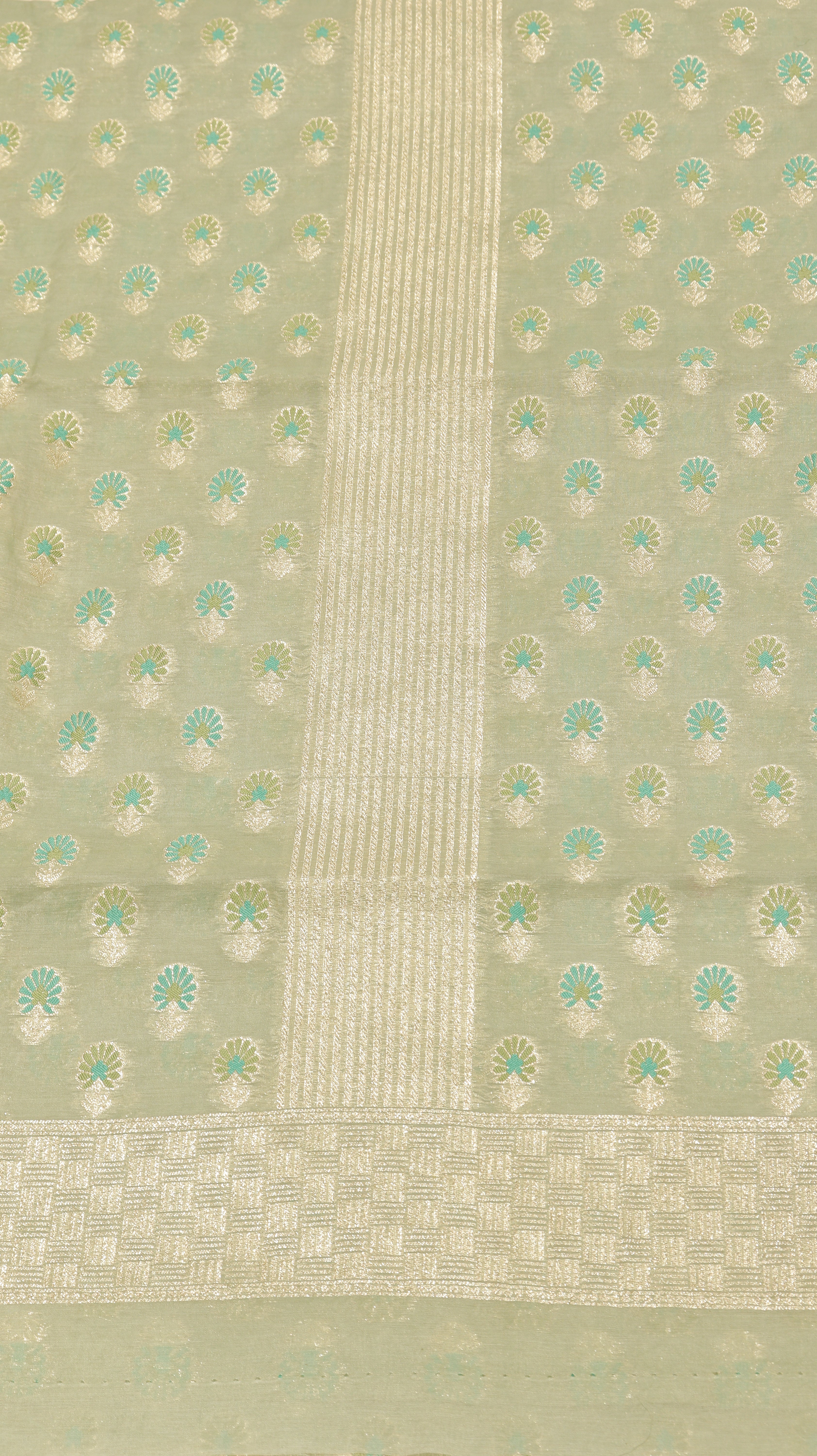 Soft Green Cotton Chanderi  Handloom Suit Set