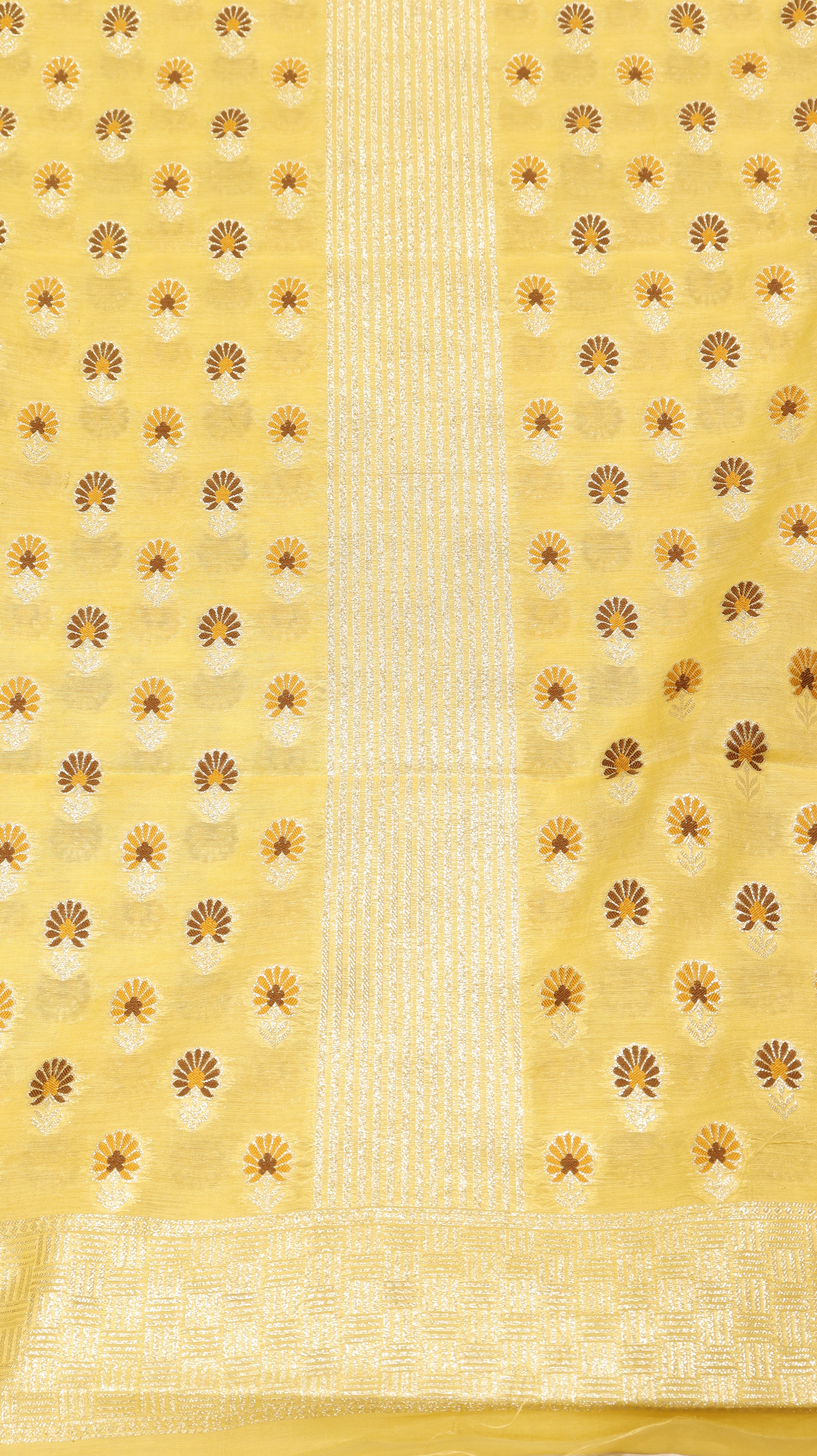 Yellow Cotton Chanderi  Handloom Suit Set