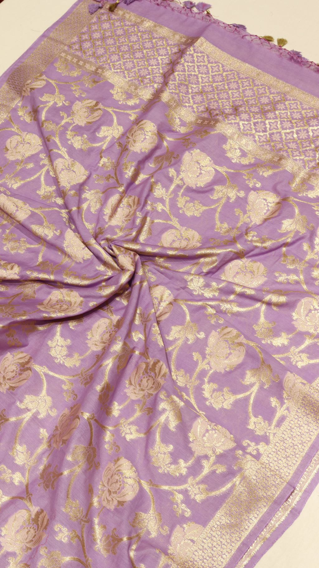 Pre-Order : Purple Cotton Chanderi Suit Set