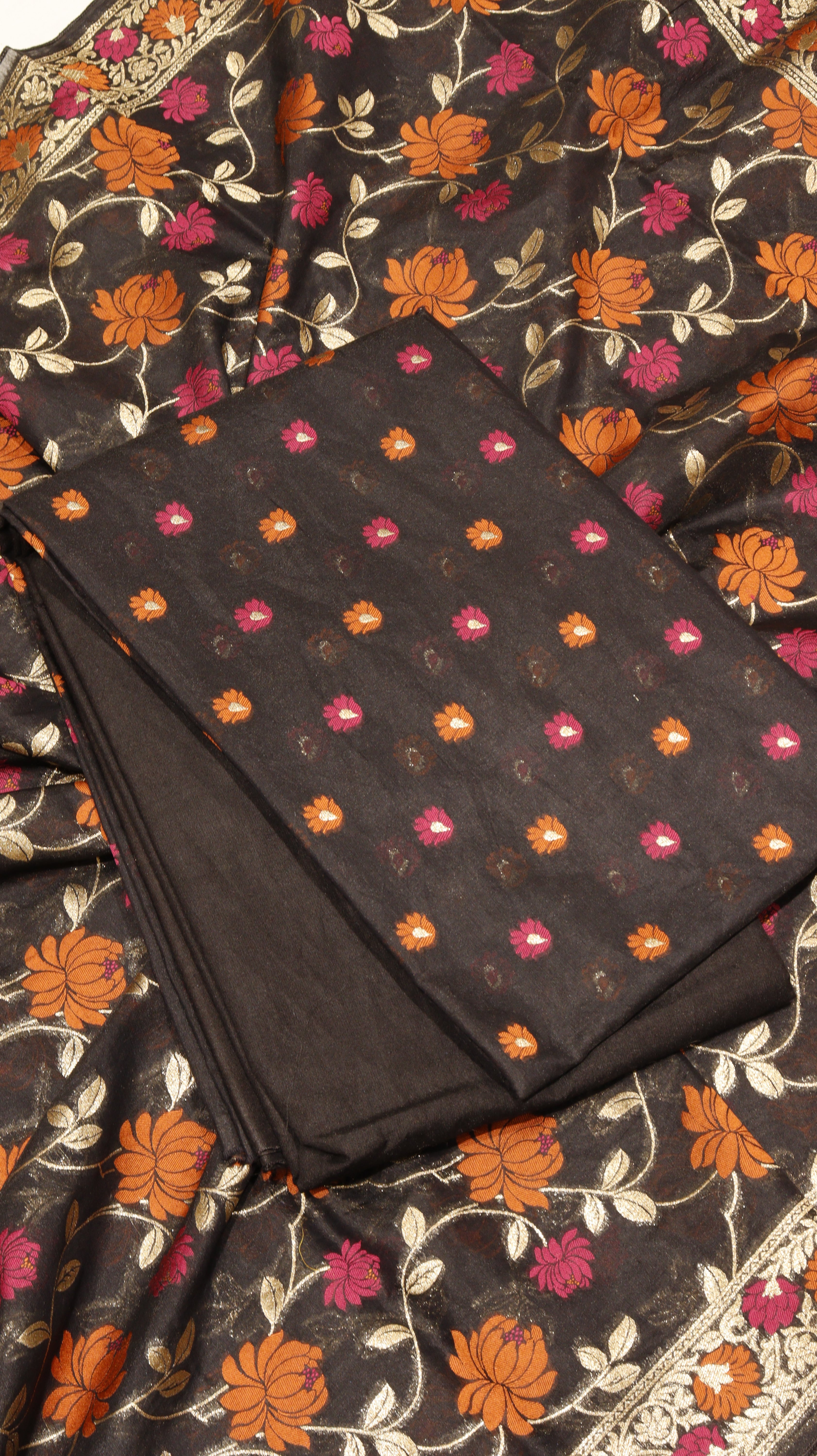 Black Cotton Chanderi Handloom Suit Set