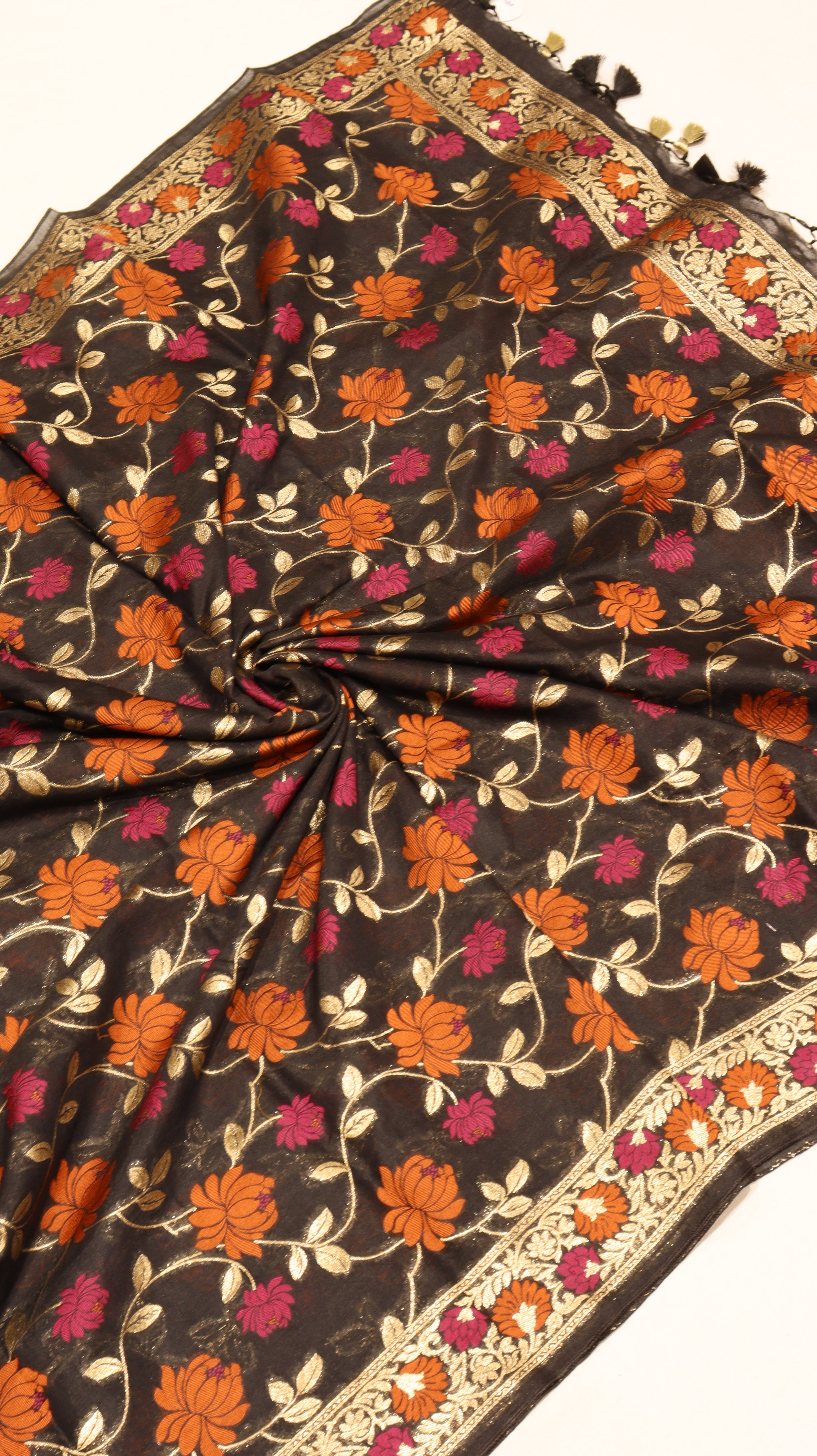 Black Cotton Chanderi Handloom Suit Set