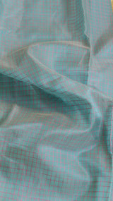 Aqua Pure Kora Silk Checked Handloom Saree with Contrast Broad Border
