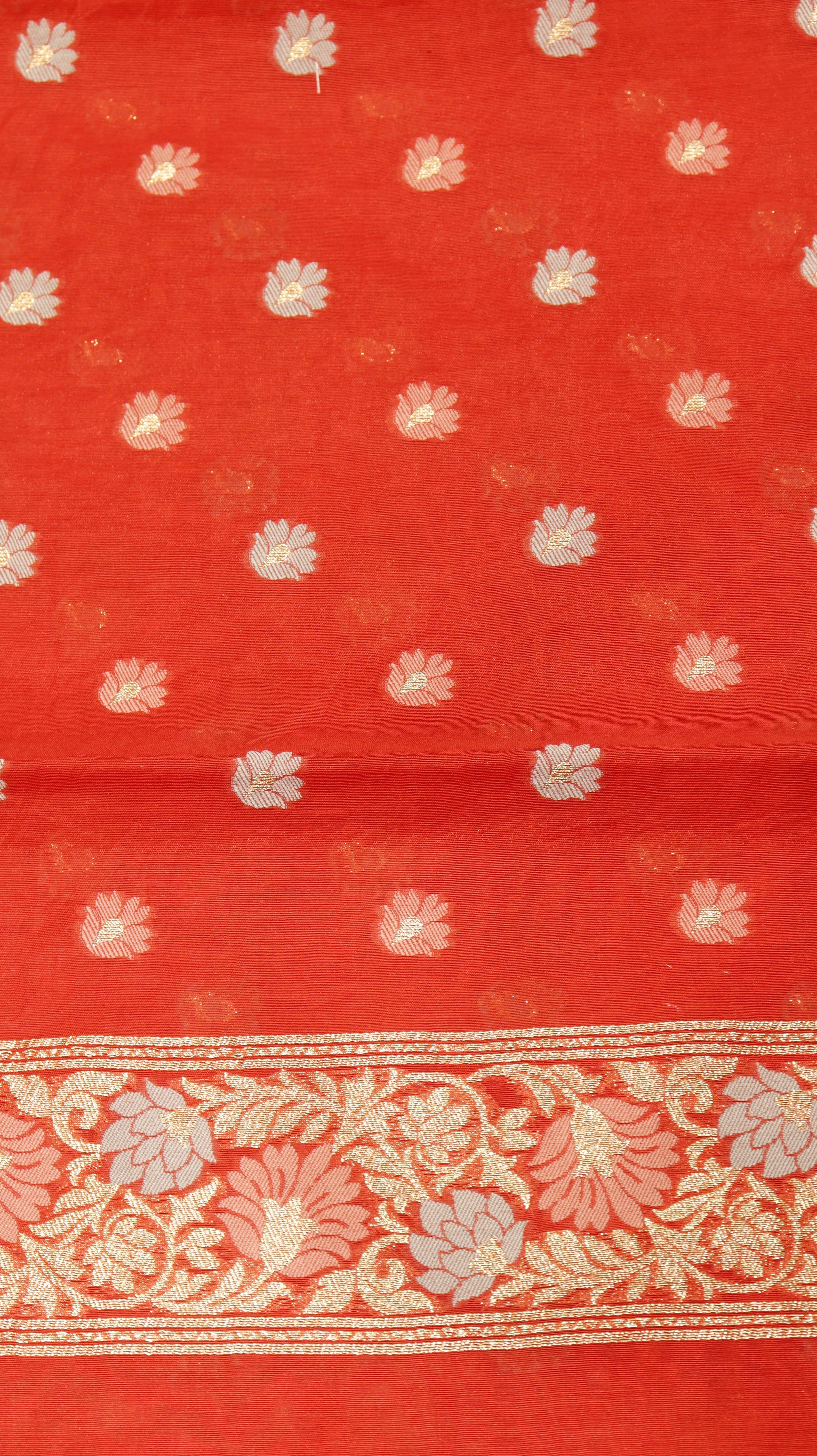 Red Cotton Chanderi Handloom Suit Set