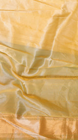 Aqua Pure Kora Silk Checked Handloom Saree with Contrast Broad Border