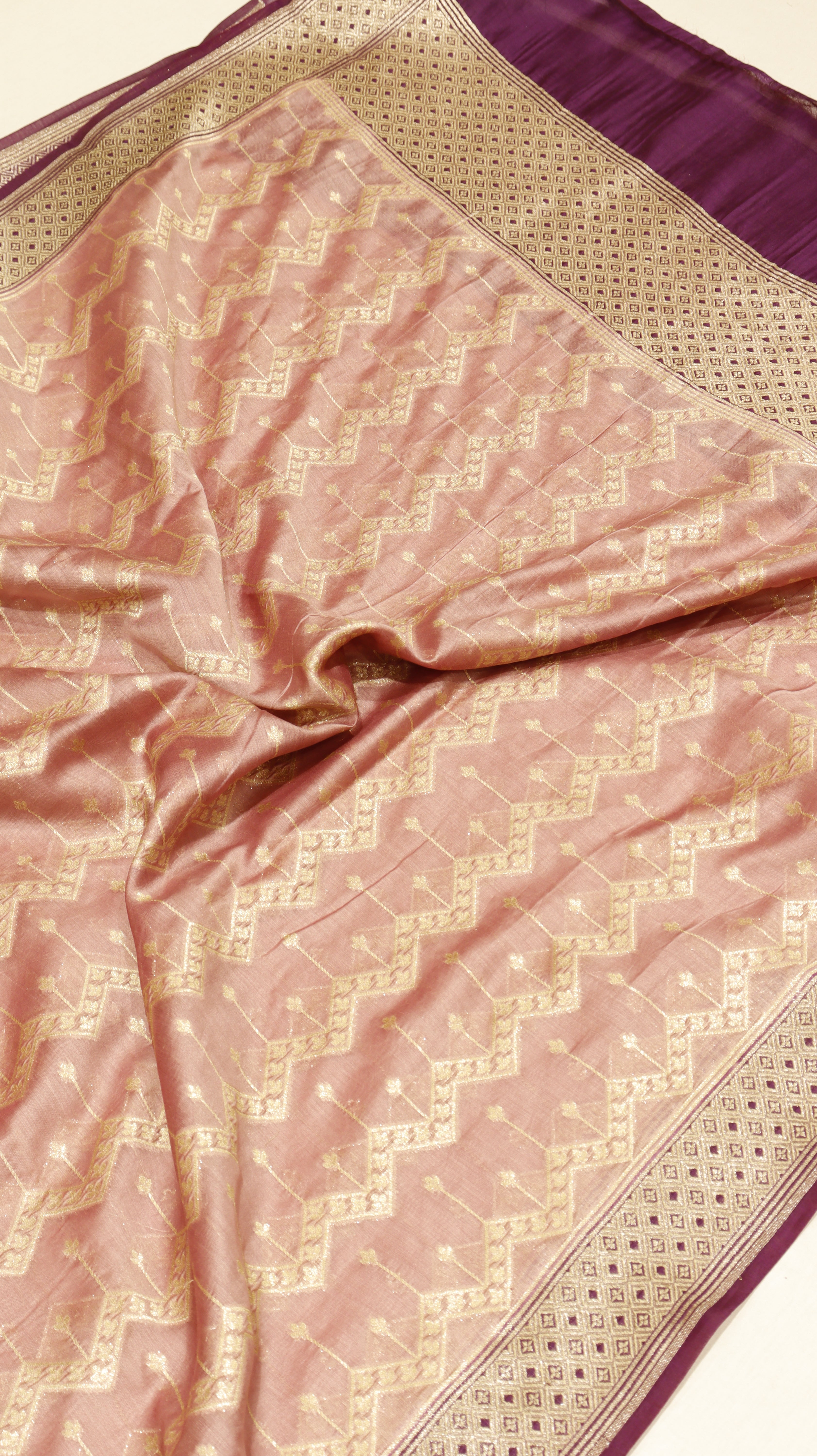 Blush Pink Pure Moonga Silk Handloom Suit Set