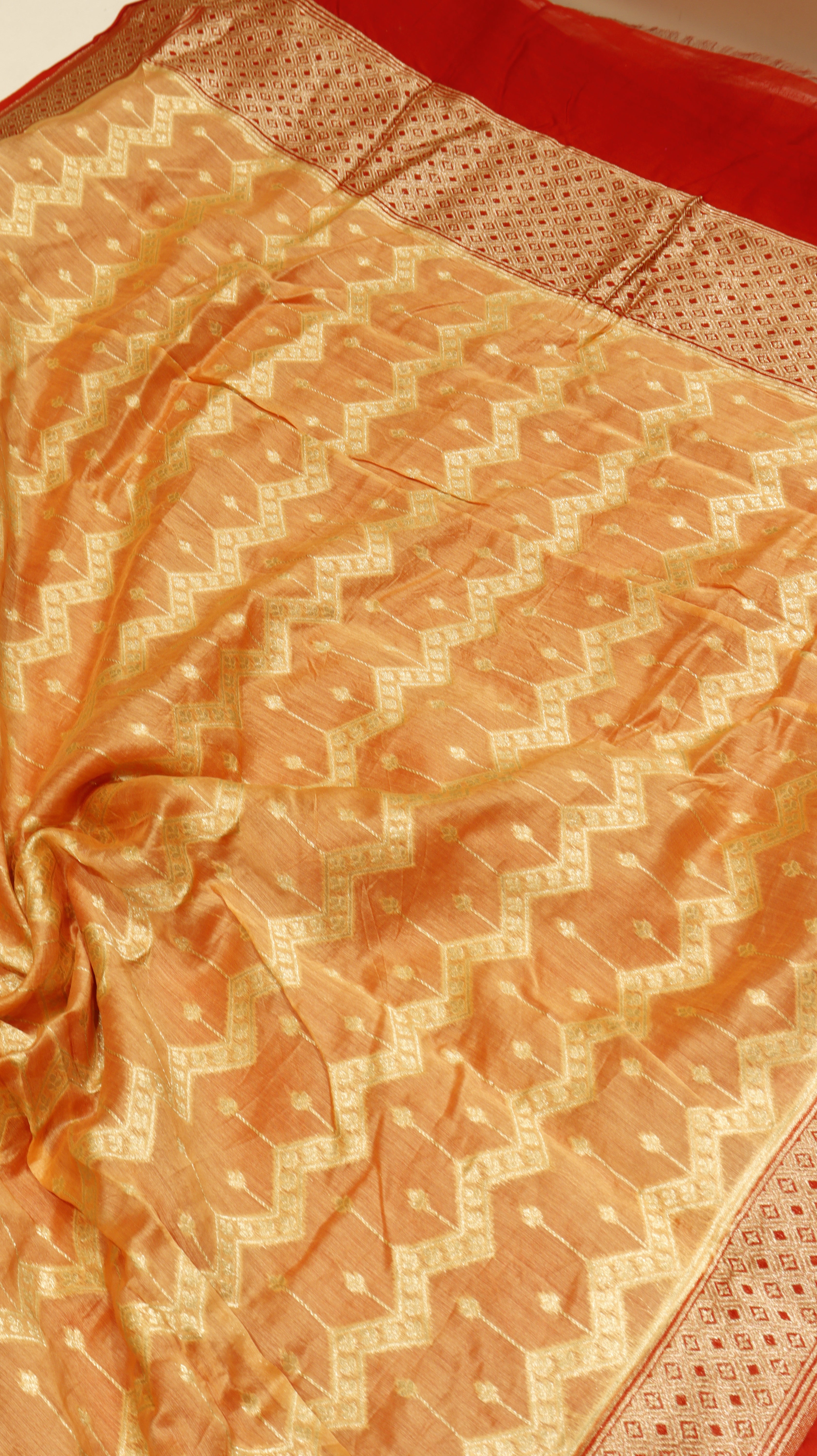 Orange Pure Moonga Silk Handloom Suit Set (Copy)