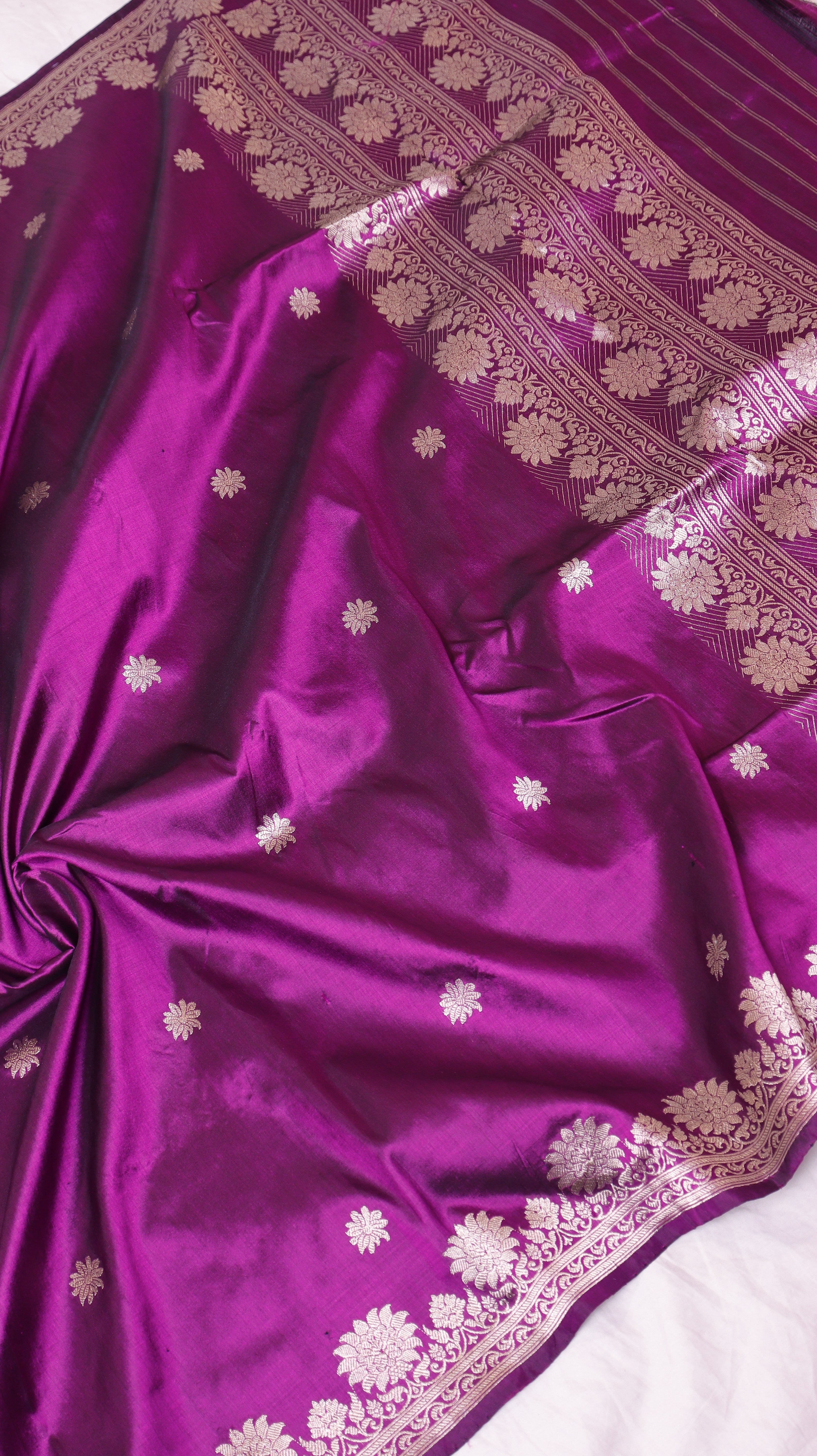 Plum Pure Katan Silk Handloom Suit Set