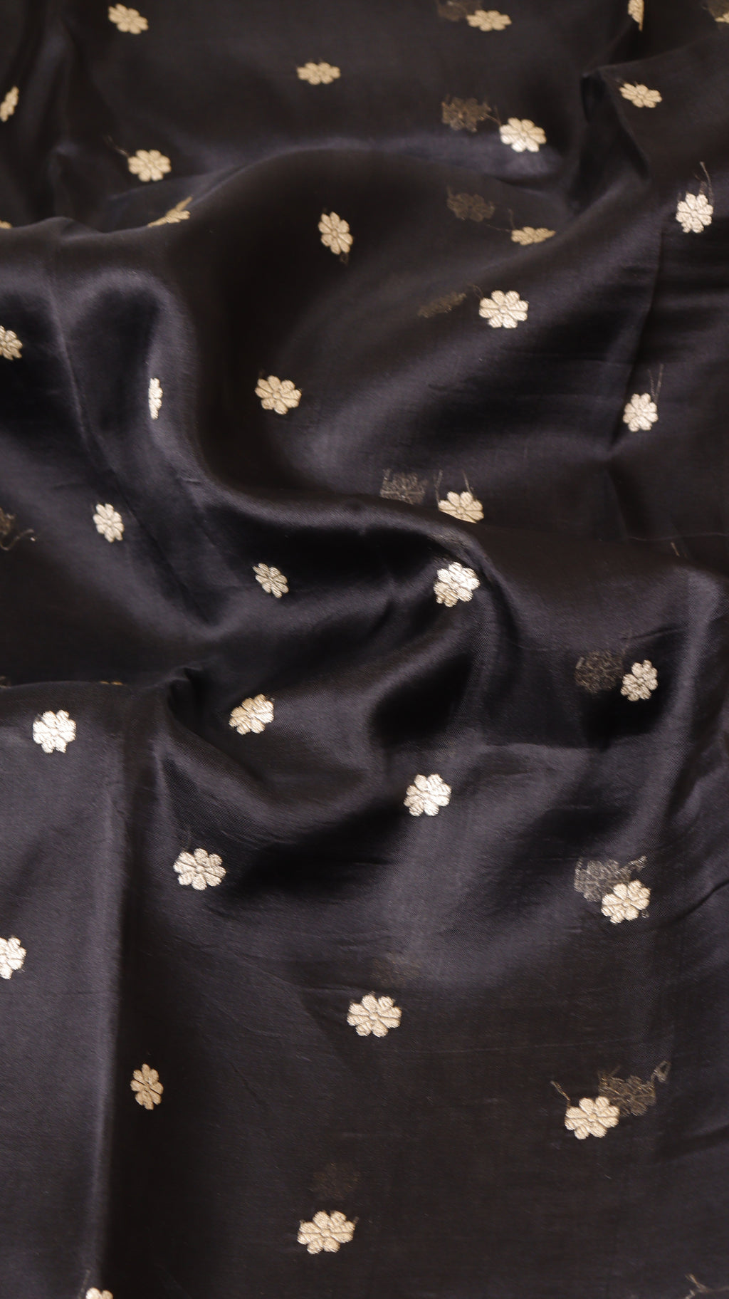 Black Pure Kora Silk Handloom Saree