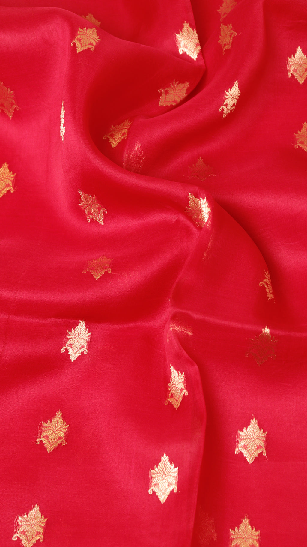 Red Pure Kora Silk Handloom Saree
