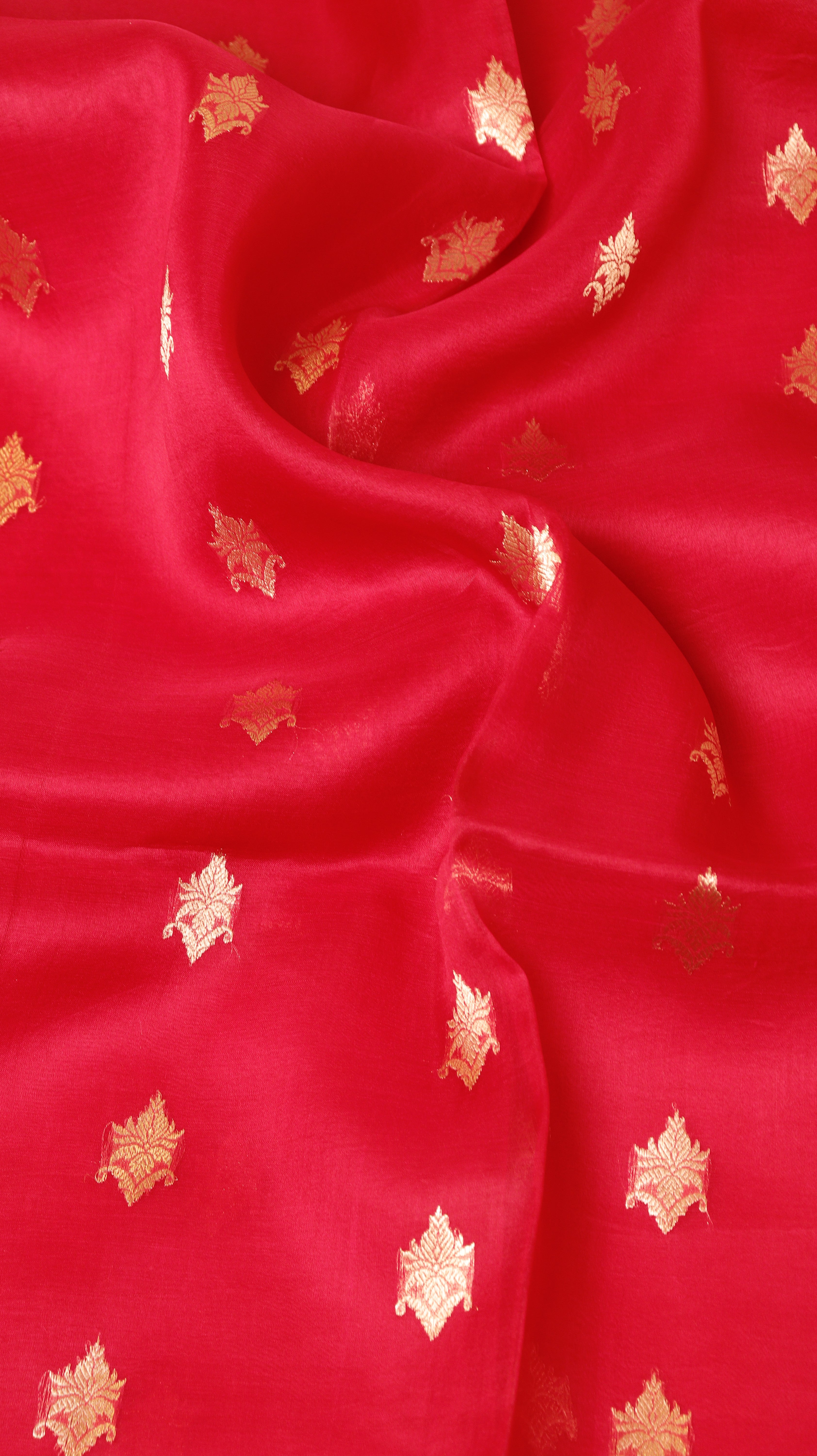 Red Pure Kora Silk Handloom Saree
