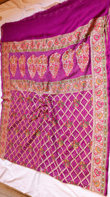 Handwoven Bandhej Khaddi Georgette Saree