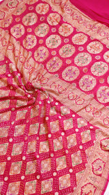 Handwoven Bandhej Khaddi Georgette Saree
