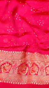 Handwoven Bandhej Khaddi Georgette Saree