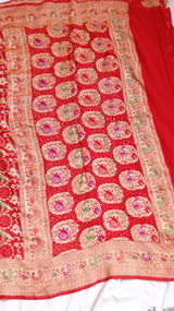 Shikargah Bandhej Khaddi Georgette Saree