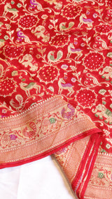 Shikargah Bandhej Khaddi Georgette Saree