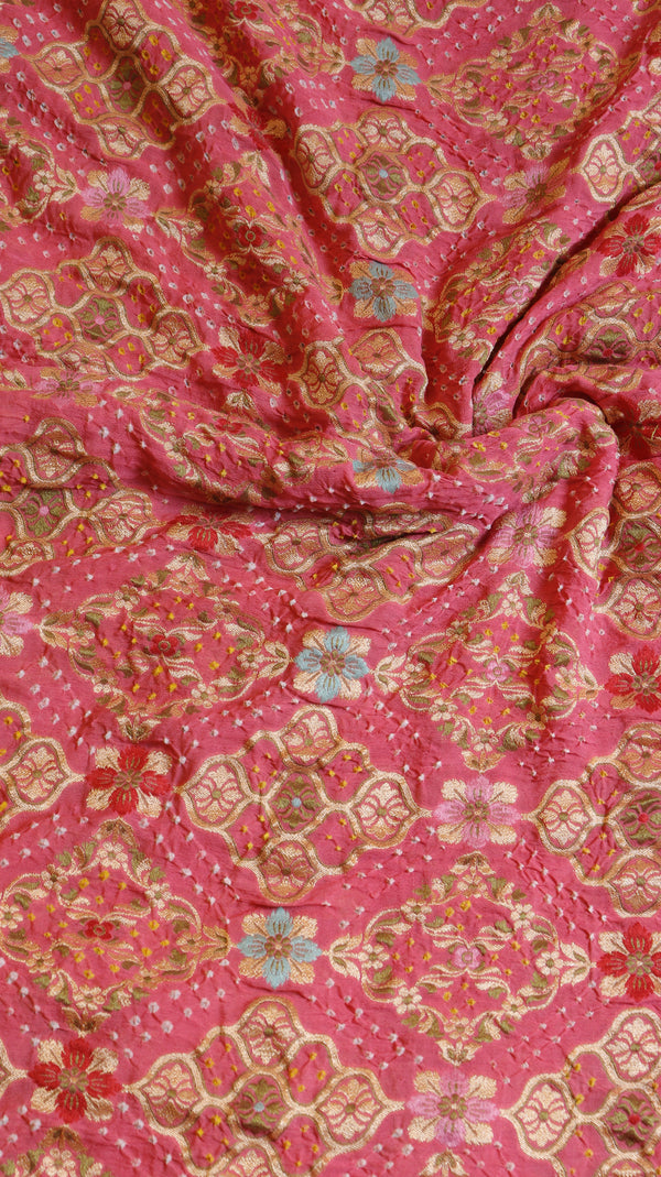Handwoven Bandhej Khaddi Georgette Saree