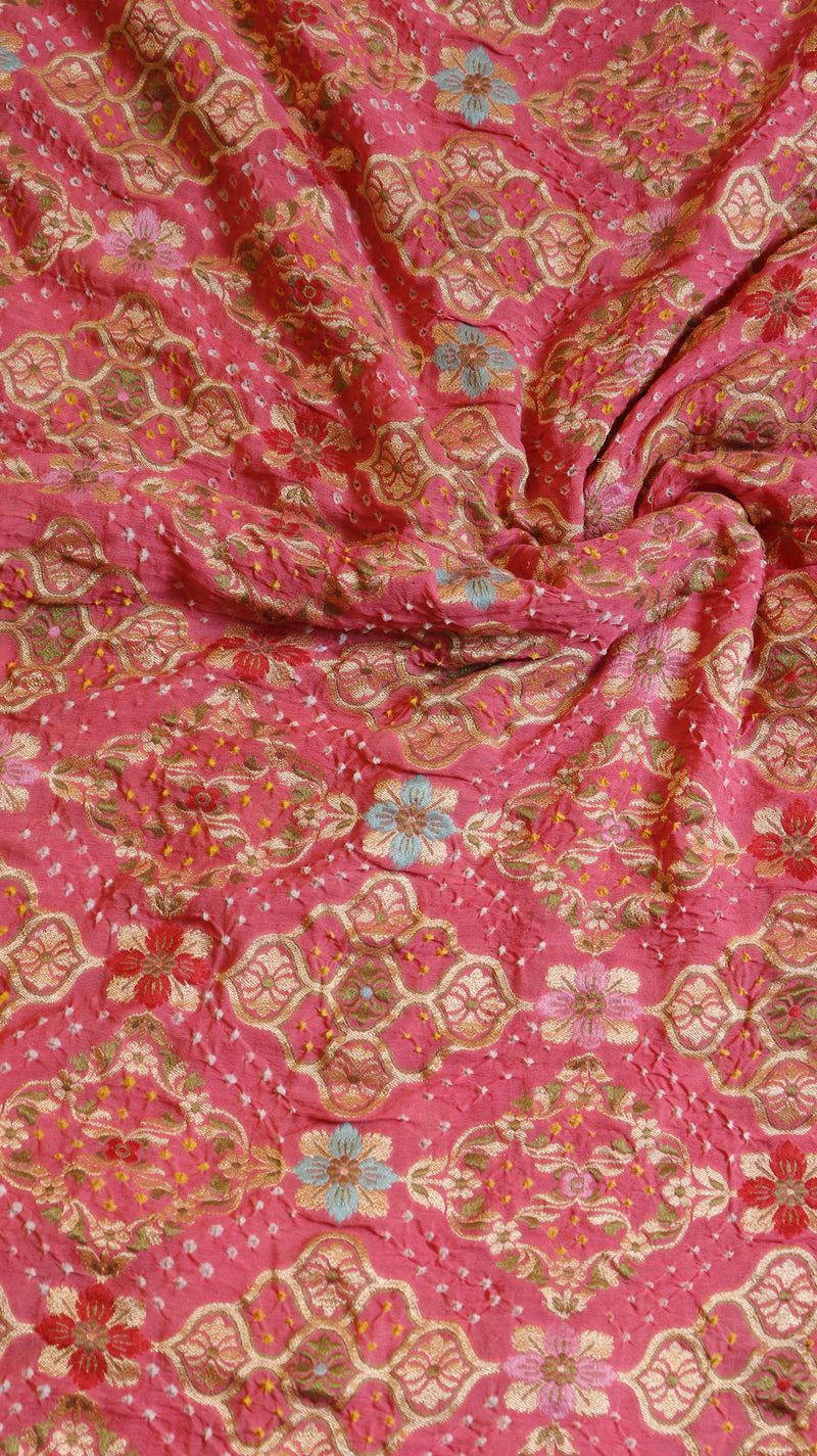 Handwoven Bandhej Khaddi Georgette Saree