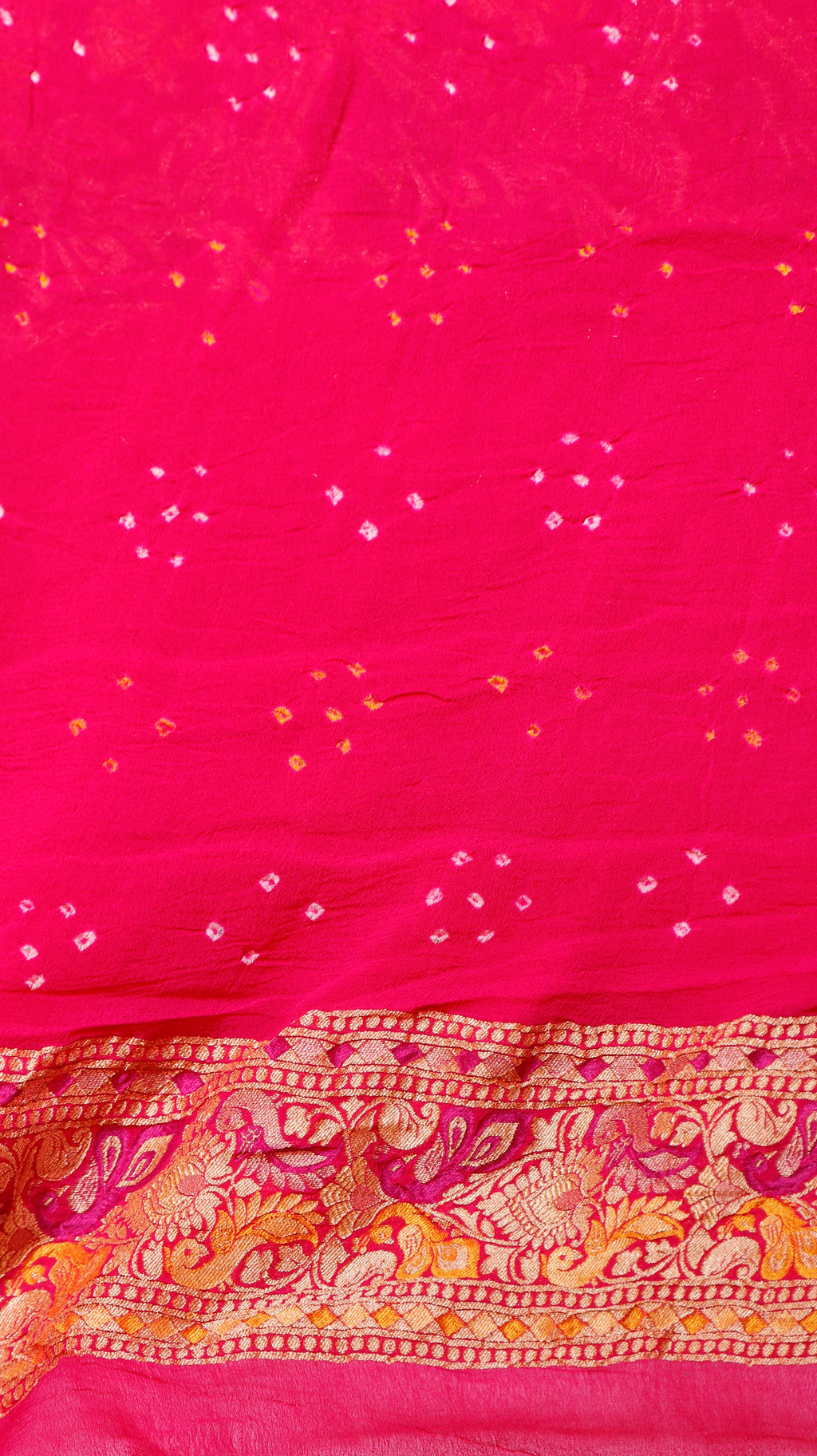Handwoven Bandhej Khaddi Georgette Saree